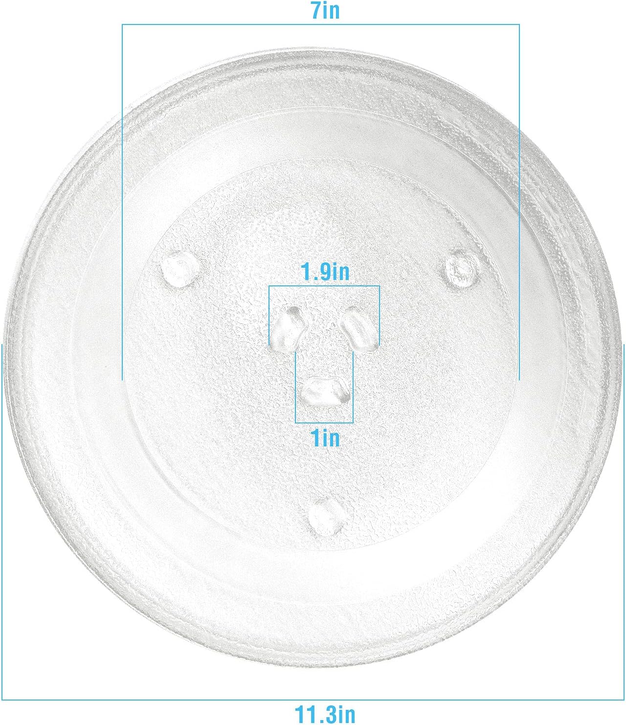 11.25" Microwave Glass Turntable Plate Replacement for GE and Samsung- 11 1/4" Microwave Glass Turntable Tray Replaces ME16K3000AS, ME17R7021ES, WB49X10097,WB39X0078,WB49X10034 by APPLIANCEMATES - Image 2