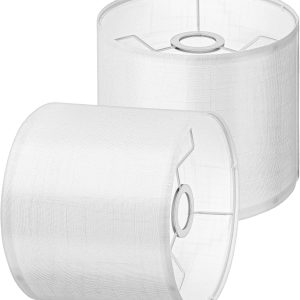 2PCS Table Lamp Shades, Drum Lamp Shades 8.66" Top X 8.66" Bottom X 7.87" High Lamps Shade Handcrafted Chandelier Shade for Table and Floor Lamps, Pendant Light, Easy Assembly