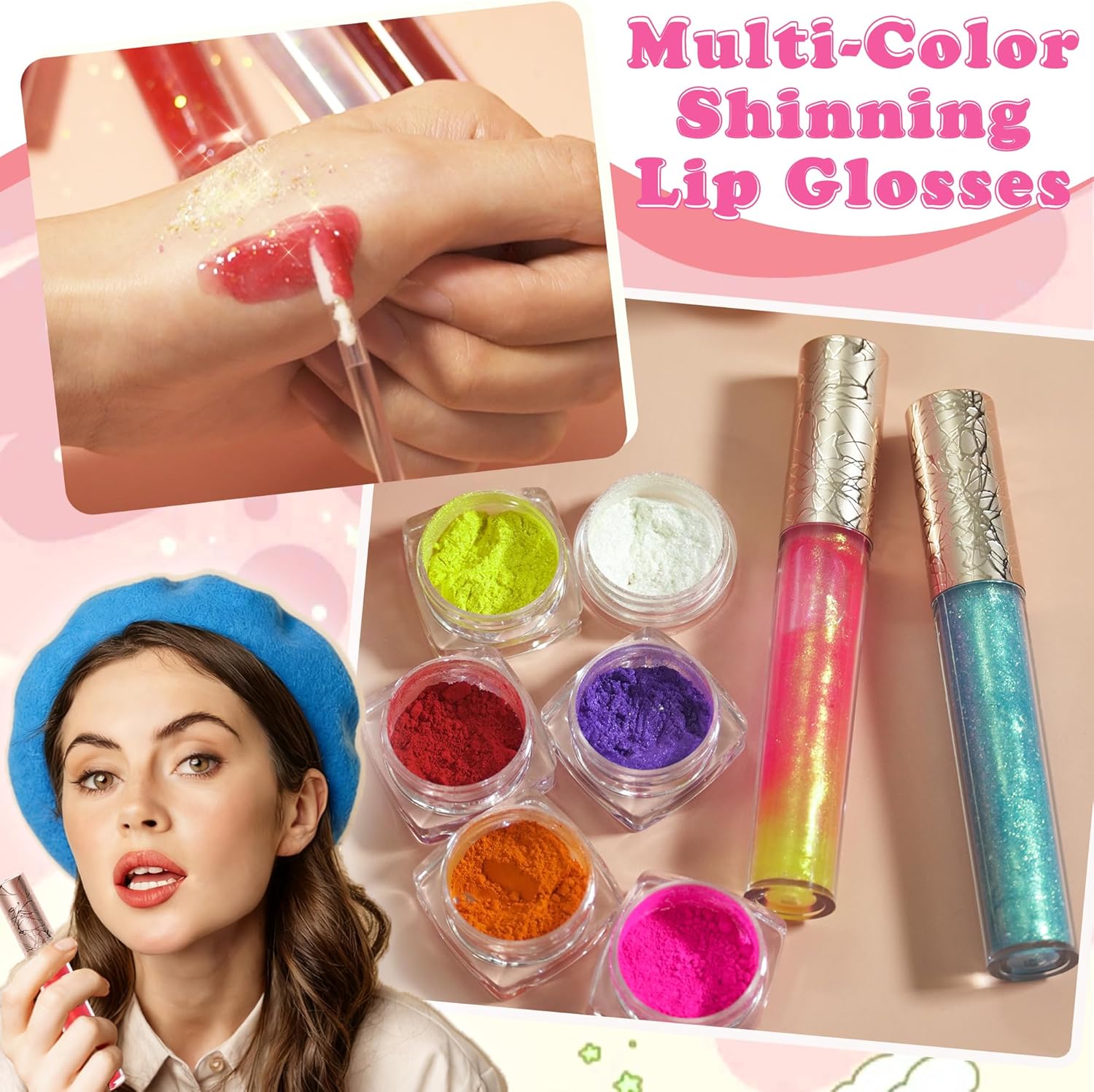 BRIPATI DIY Lip Gloss Making Kit, DIY Lip Glosses Set to Make Your Own Lip Stick, Fun Craft Makeup Lipglosses, All-Inclusive Moisturizing Handmade Lip Glaze Supplies Set for Beginner Women Girls - Image 4