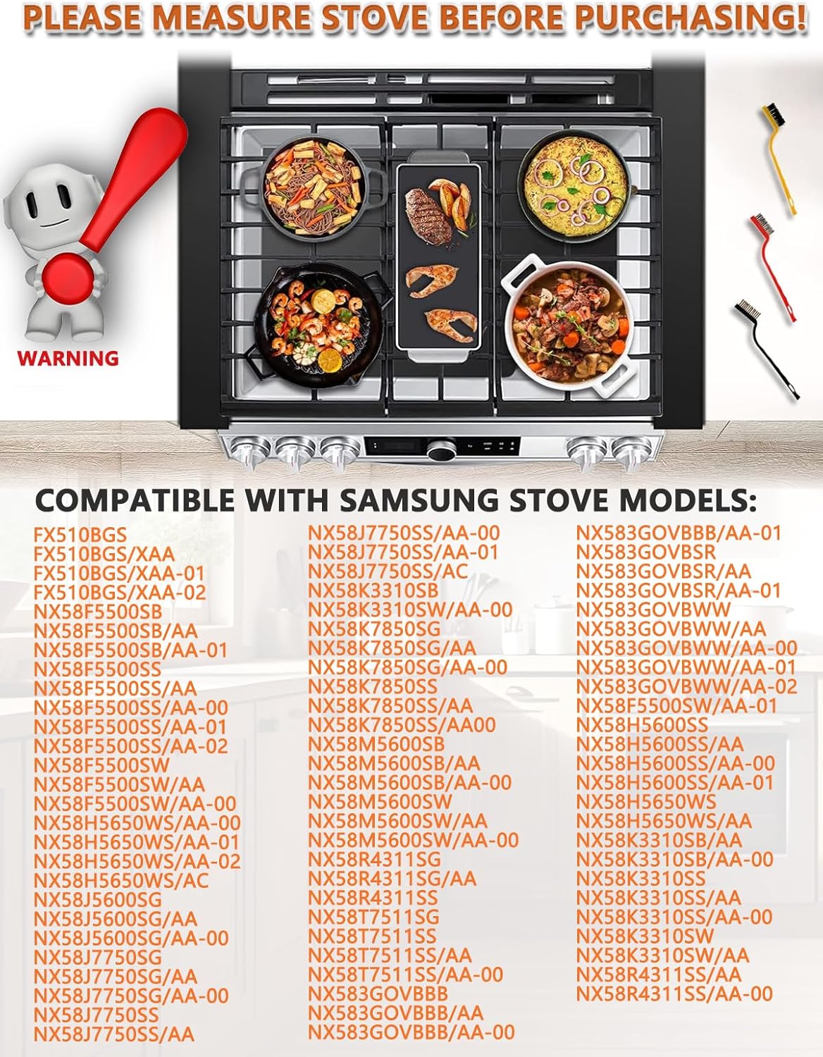 Stove Cover Gas Stove Top Burner Covers Protectors for Samsung Gas Range, Reusable Stove Mat Protector & Burner Liners, Non-Stick Washable Stove Guard to Keep Clean - Image 2