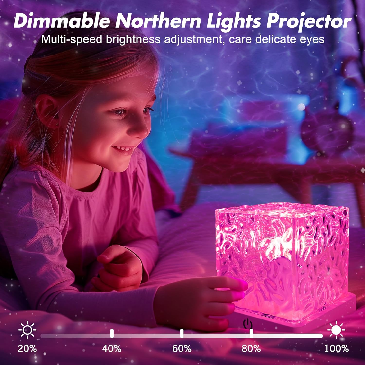 Rechargeable Shower Light No Wiring, 16 Color Changeable Ocean Wave Projector Light, Dimmable Waterproof Shower Lamp with Remote, Rotating Flame Water Ripple Lamp for Shower, Bathroom, Bedroom Decor - Image 6