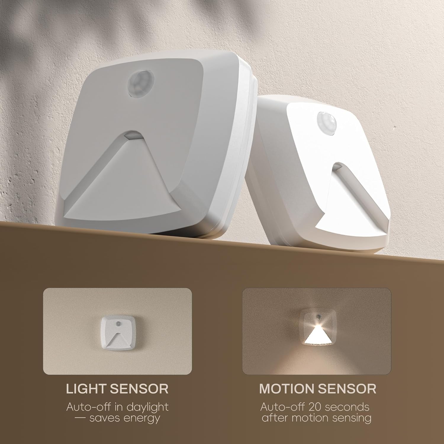 6-Pack Stick-on Motion Sensor Lights, Warm White LED Night Light, Stick-Anywhere Stair Lights, Closet Light, Battery Operated Wall Light for Kitchen, Hallway, Bedroom, Bathroom, Stairs - Image 3