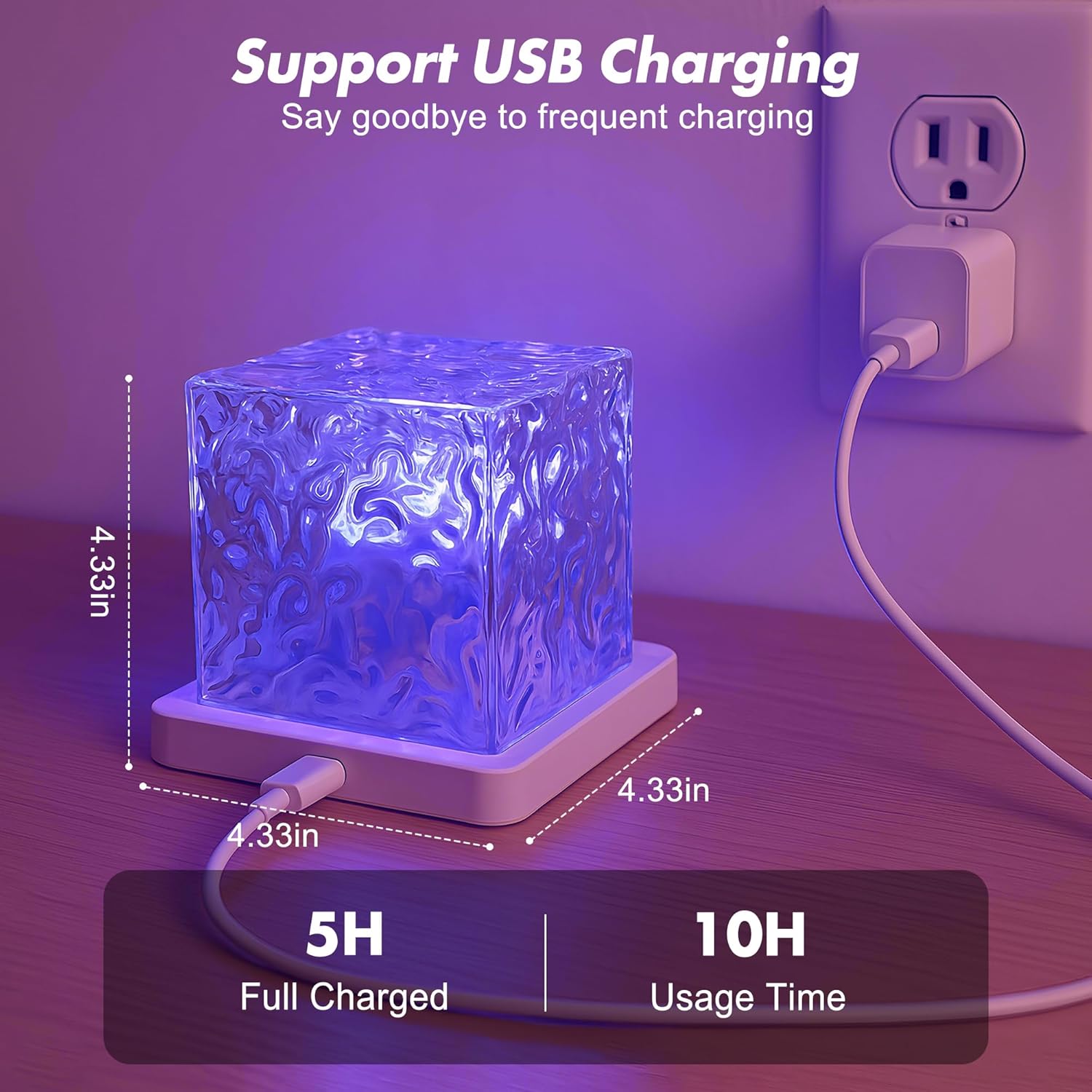 Rechargeable Shower Light No Wiring, 16 Color Changeable Ocean Wave Projector Light, Dimmable Waterproof Shower Lamp with Remote, Rotating Flame Water Ripple Lamp for Shower, Bathroom, Bedroom Decor - Image 7