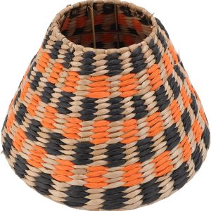 Table Lampshades, Handwoven Drum Lamp Shade, Paper & Reed Grasses Materials, Compatible with E27, E14 Desk Lamps, Minimalist Style Design, for Homes, Hotels, Restaurants (Type 2)