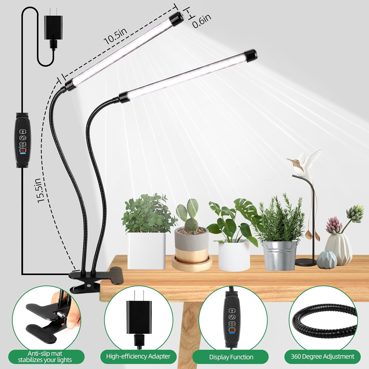 Grow Light 6500K Full Spectrum Plant Grow Lights 84 LED Plant Light with Clip Grow Lamp for Indoor Plants Growing Lamps(1PCS) - Image 2
