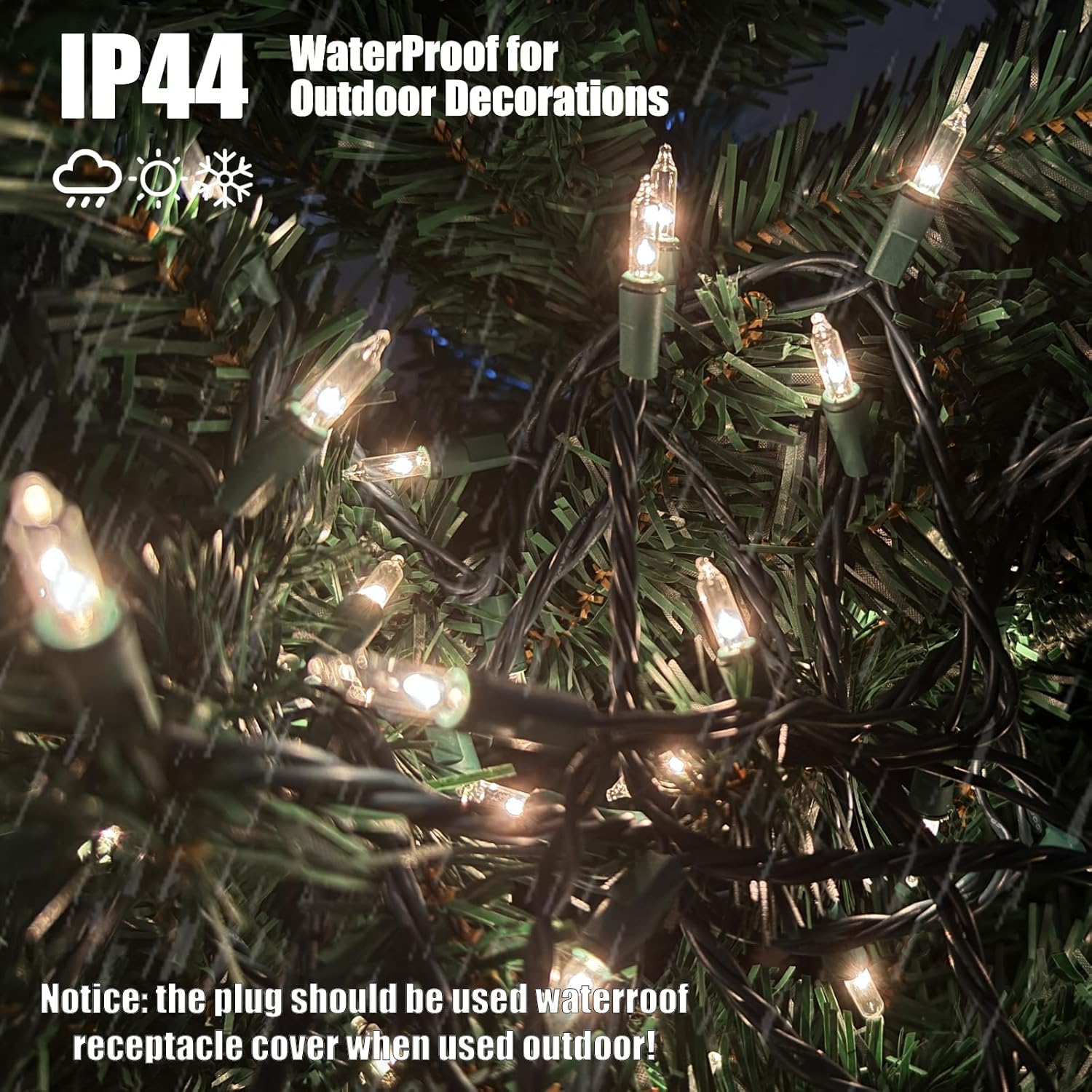 HISHINY Christmas Lights 100 Count Clear Christmas Tree Lights String with Green Wire for Outdoor Indoor Christmas Decorations Wedding Decorations Valentines Day Decor,UL Certified (21feet) - Image 3