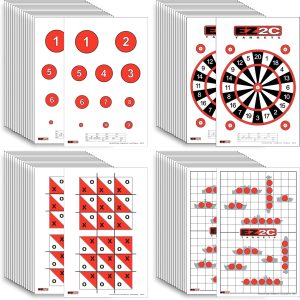 EZ2C Games Styles: Dartboard - Sink The Boats - Tic-Tac-Toe - Reducing Circles - Paper Targets for Shooting Range 11"x17" Fun Gun Range Targets for Shooting USA Made Gun Gifts
