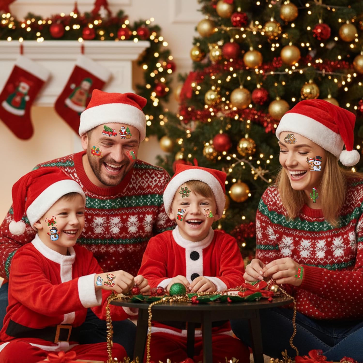 Christmas Temporary Tattoos | Christmas Decorations Party Favors Accessories Goodie Bags Stocking Stuffers Stickers Xmas Santa Claus Reindeer Snowman Gift Idea For Kids Boy Girl Teen Adult-60Pcs - Image 5