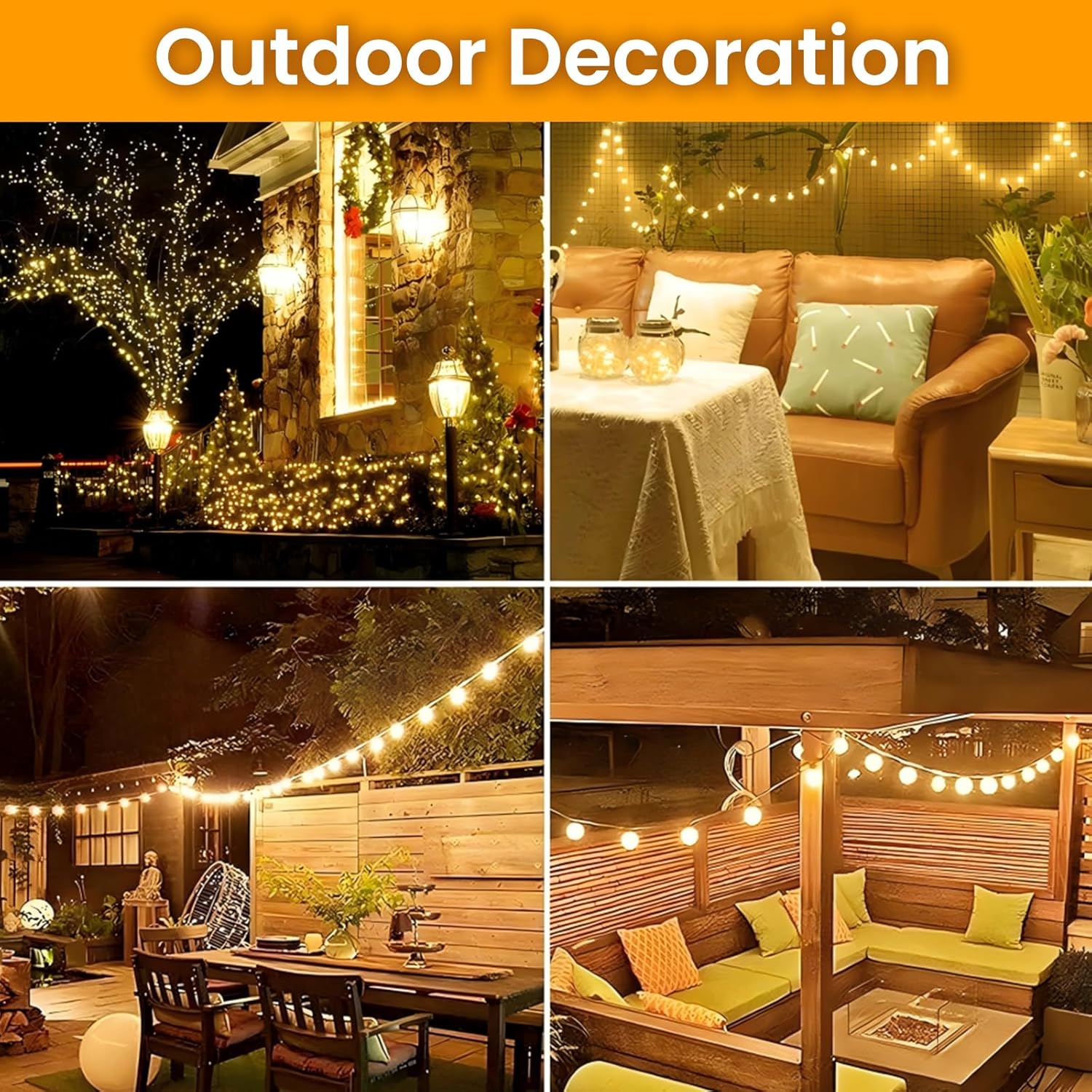 Dailyart Globe String Lights, 100Led 59FT Waterproof Fairy Lights Plug in 8 Modes with Remote Control, Brightness Adjustable &Timing String Lights Indoor Outdoor, Fairy Lights for Bedroom, Warm White - Image 6