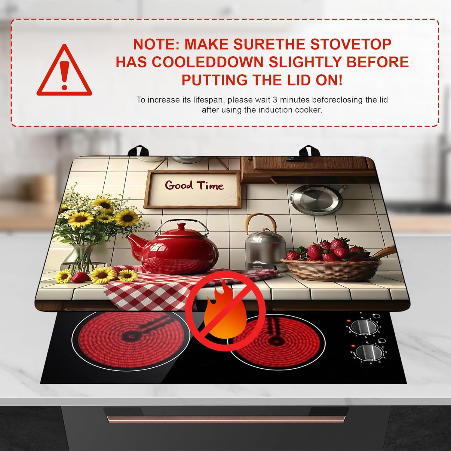 Kitchen Stove Top Cover for Home Decoration Kitchen Pad Non-Stick Washable Cooktop Covers Countertop Protector Keep Stove Clean 28"x20" - Image 3