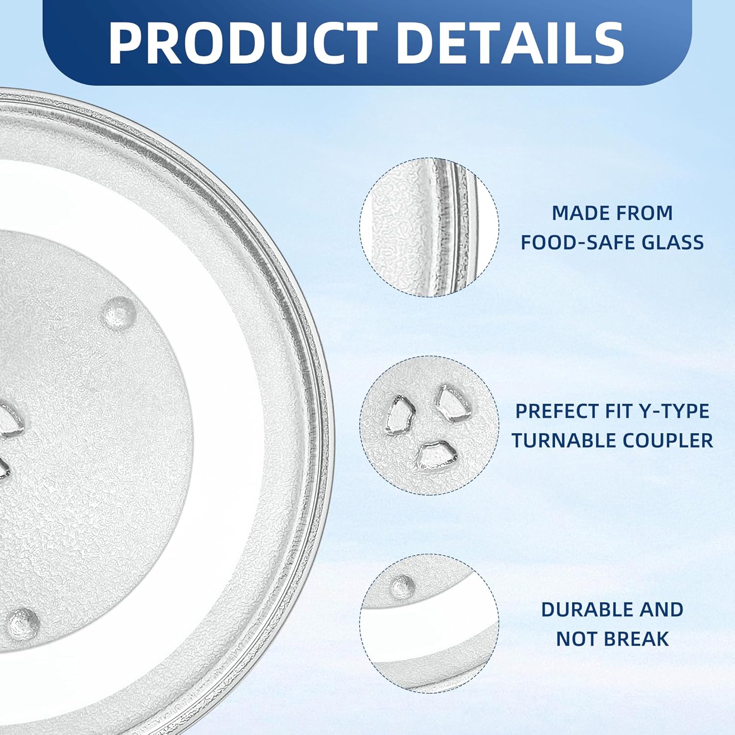 12.5" Microwave Glass Plate Replacement Fit GE Frigidaire Kenmore Hotpoint Samsung-12 1/2" Microwave Glass Turntable Tray Replaces WB39X10003 WB39X10002 WB48X10005 WB49X10069 - Image 4