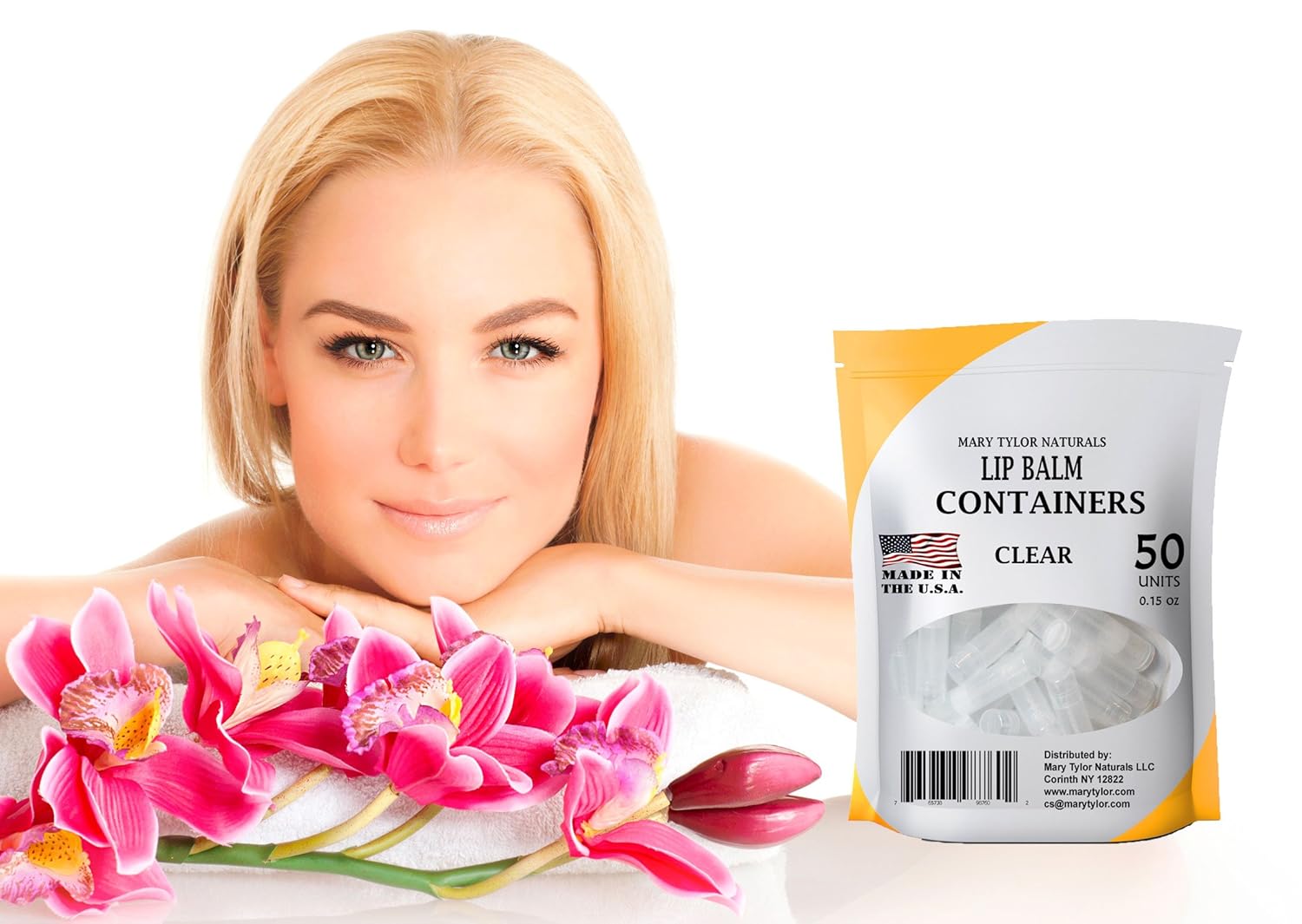 50 Clear Lip Balm Containers Round Tubes, BPA Free, Made in USA, 100% BPA Free, with Clear Caps For DIY Lipstick, homemade Lip Balms by Mary Tylor Naturals - Image 2