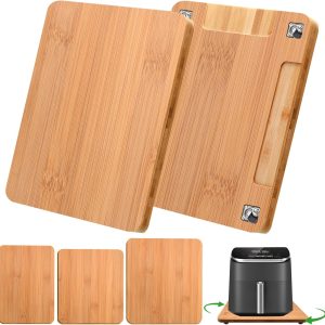 Bamboo Kitchen Appliance Sliders, Sliding Tray for Coffee Maker, Countertop Appliance Slider with 360° Rolling Wheels, Counter Slider Tray for Coffee Pot, Kitchen Aid Mixer (14" x 12")