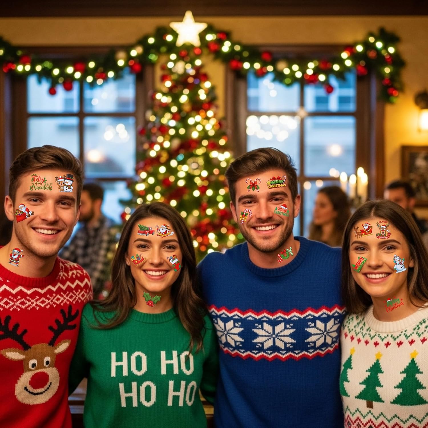 Christmas Temporary Tattoos | Christmas Decorations Party Favors Accessories Goodie Bags Stocking Stuffers Stickers Xmas Santa Claus Reindeer Snowman Gift Idea For Kids Boy Girl Teen Adult-60Pcs - Image 6