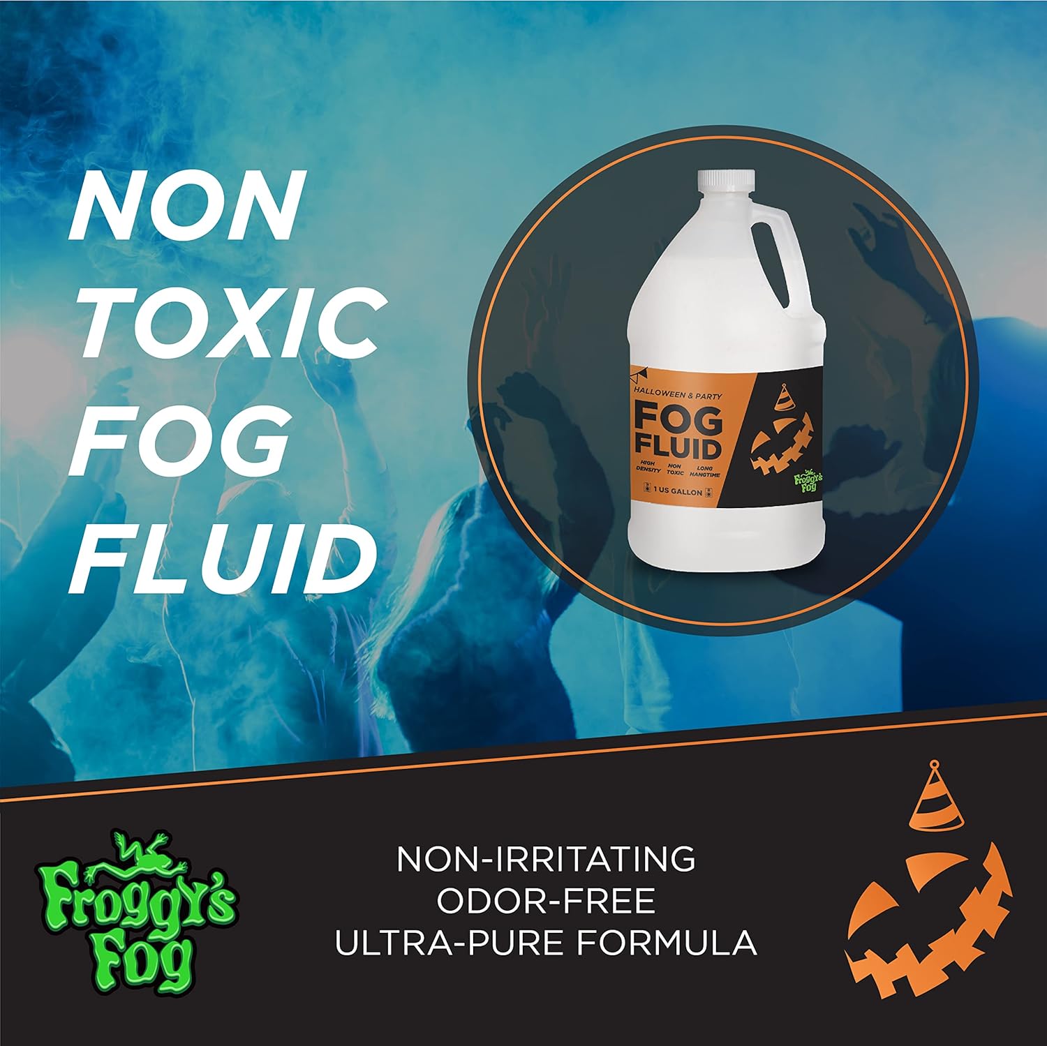 Froggy's Fog Halloween and Party Fog Fluid, High Output Long-Lasting Fog Juice for 400-1500 Watt Water-Based Fog Machines, Great for Pro and Home Haunters, Theatrical Effects, DJs, and More, 1 Quart - Image 4