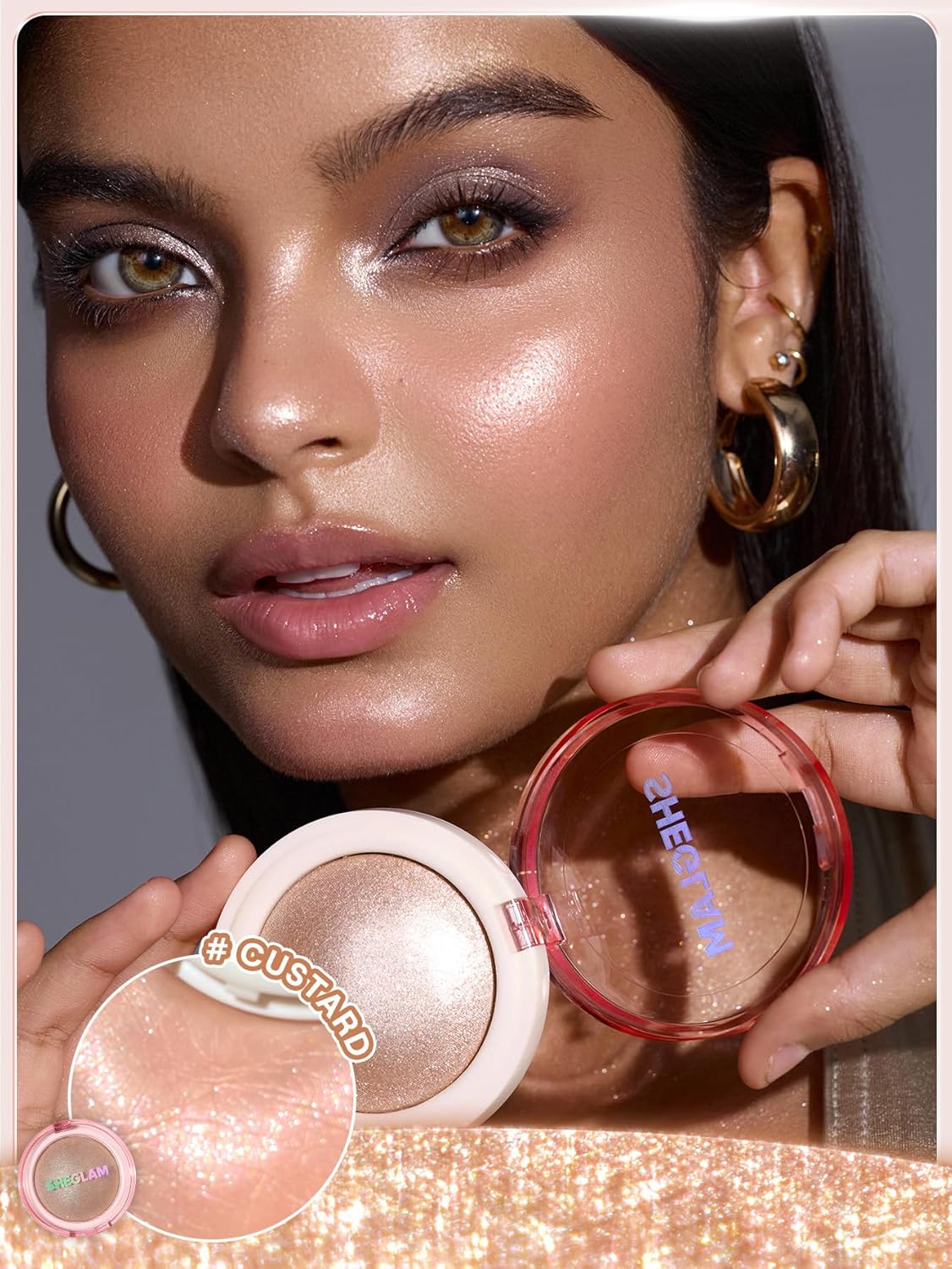 SHEGLAM Glowchi Bouncy Highlighter Mochi-like Formula Highlighter Long-lasting Shimmer Makeup-Custard - Image 5