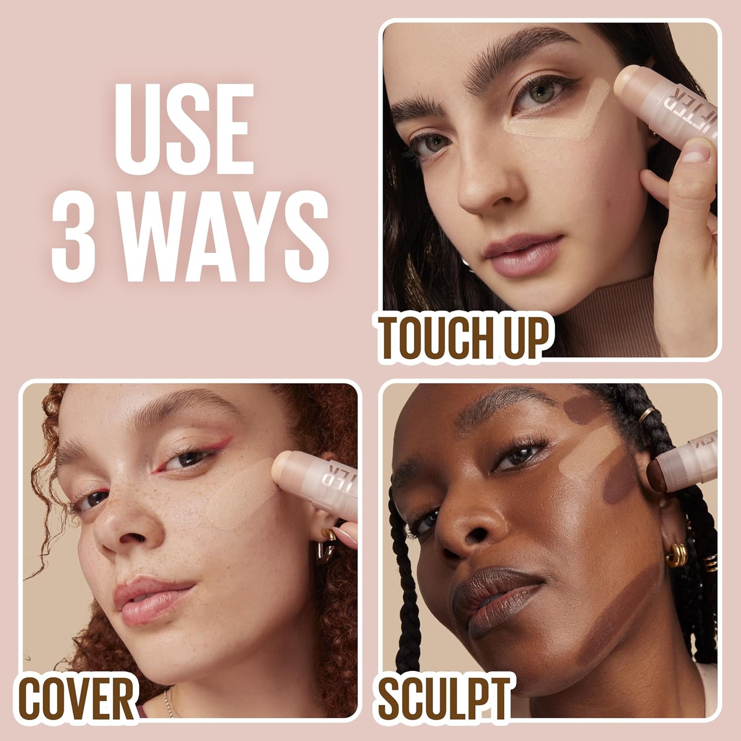 Maybelline Lifter Stix Multi-Use Face Stick - Contour, Bronzer, Concealer and Foundation Stick, All-In-One Creamy Face Makeup with Cranberry Seed Oil, 70, 1 Count - Image 4