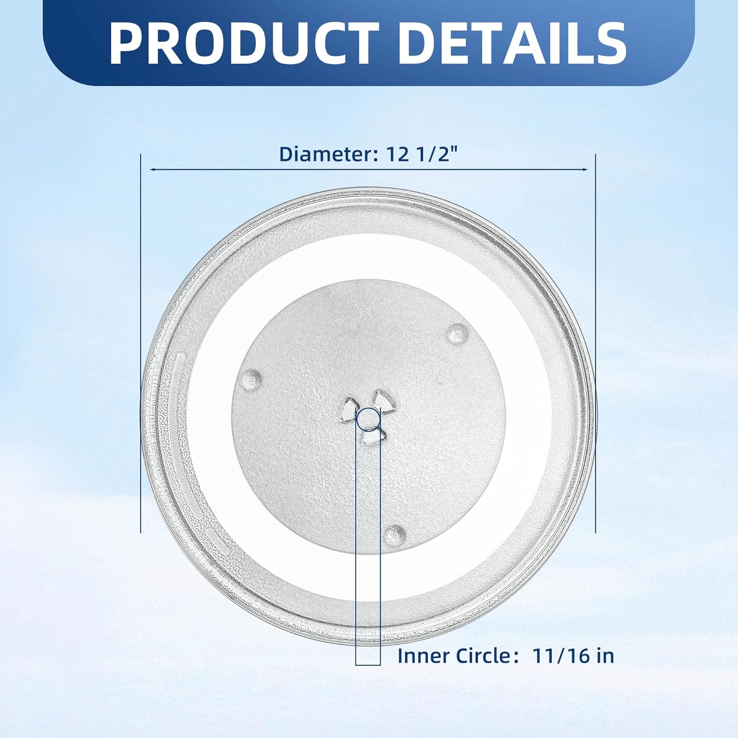 12.5" Microwave Glass Plate Replacement Fit GE Frigidaire Kenmore Hotpoint Samsung-12 1/2" Microwave Glass Turntable Tray Replaces WB39X10003 WB39X10002 WB48X10005 WB49X10069 - Image 2