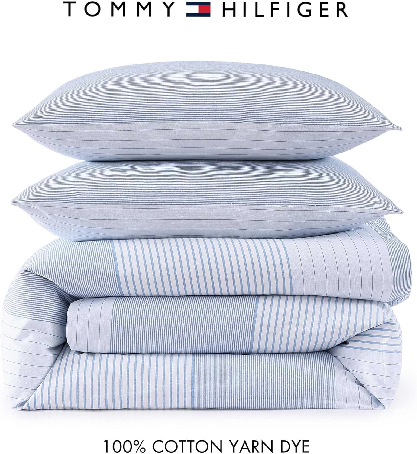 Tommy Hilfiger - King Comforter Set, Super Soft Bedding with Matching Sham, Breathable Bed Essentials (Modern Stripe White, King) - Image 7