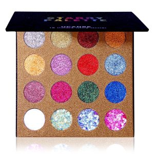 UCANBE Pro Glitter Eyeshadow Palette - Professional 16 Colors - Chunky & Fine Pressed Glitter Eye Shadow Powder Makeup Pallet Highly Pigmented Ultra Shimmer for Face Body