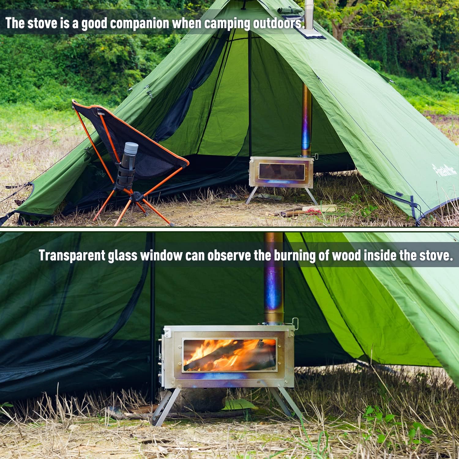FireHiking Titanium Stove Camping Tent Burning Stove Foldable Ultralight - Image 5