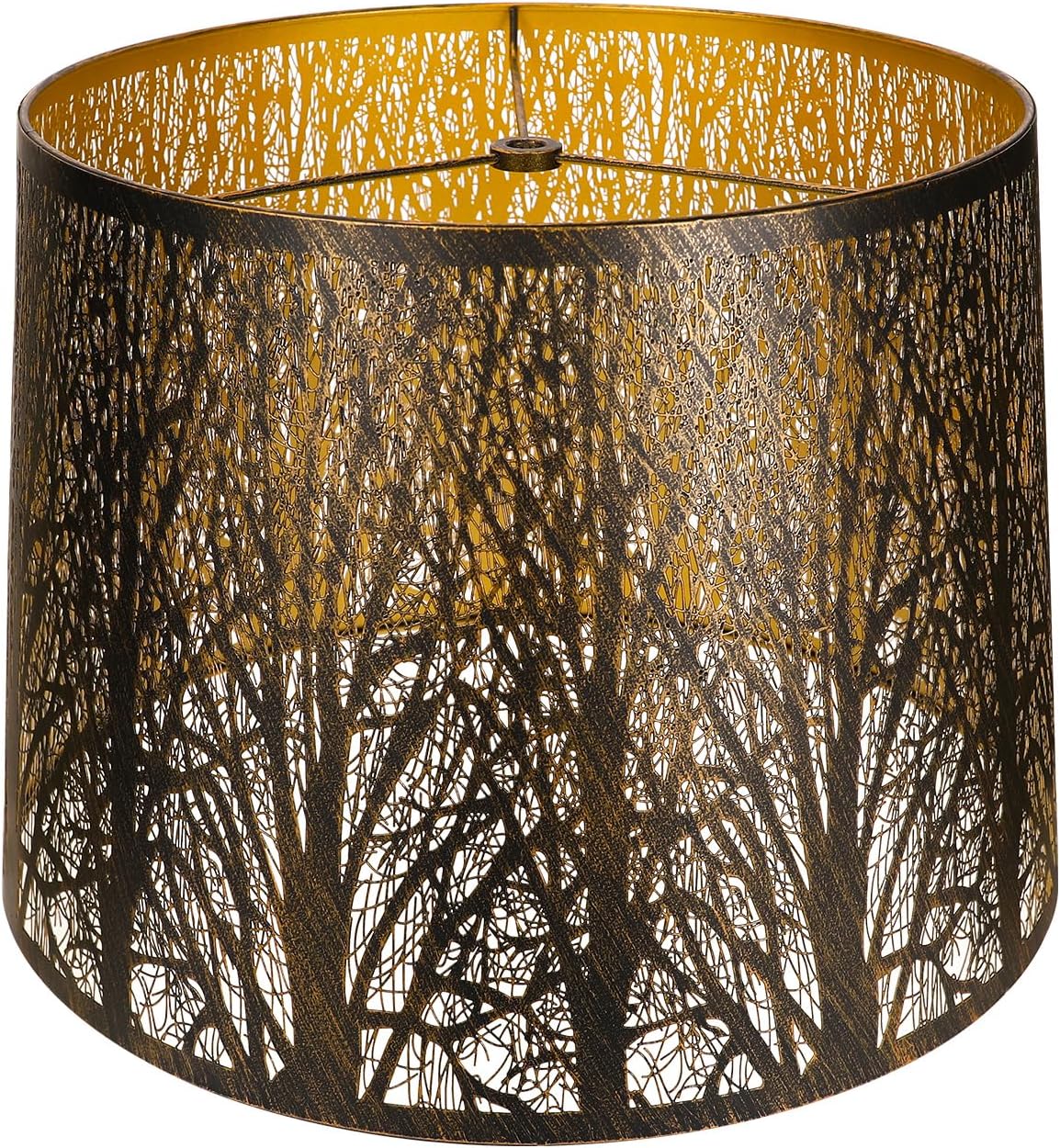 Large Metal Lampshade Forest Etching Forest Lamp Shade Pattern 12” Top × 14” Bottom × 10″ Height Fits For Table Lamps and Floor Lamps Spider Fitter
