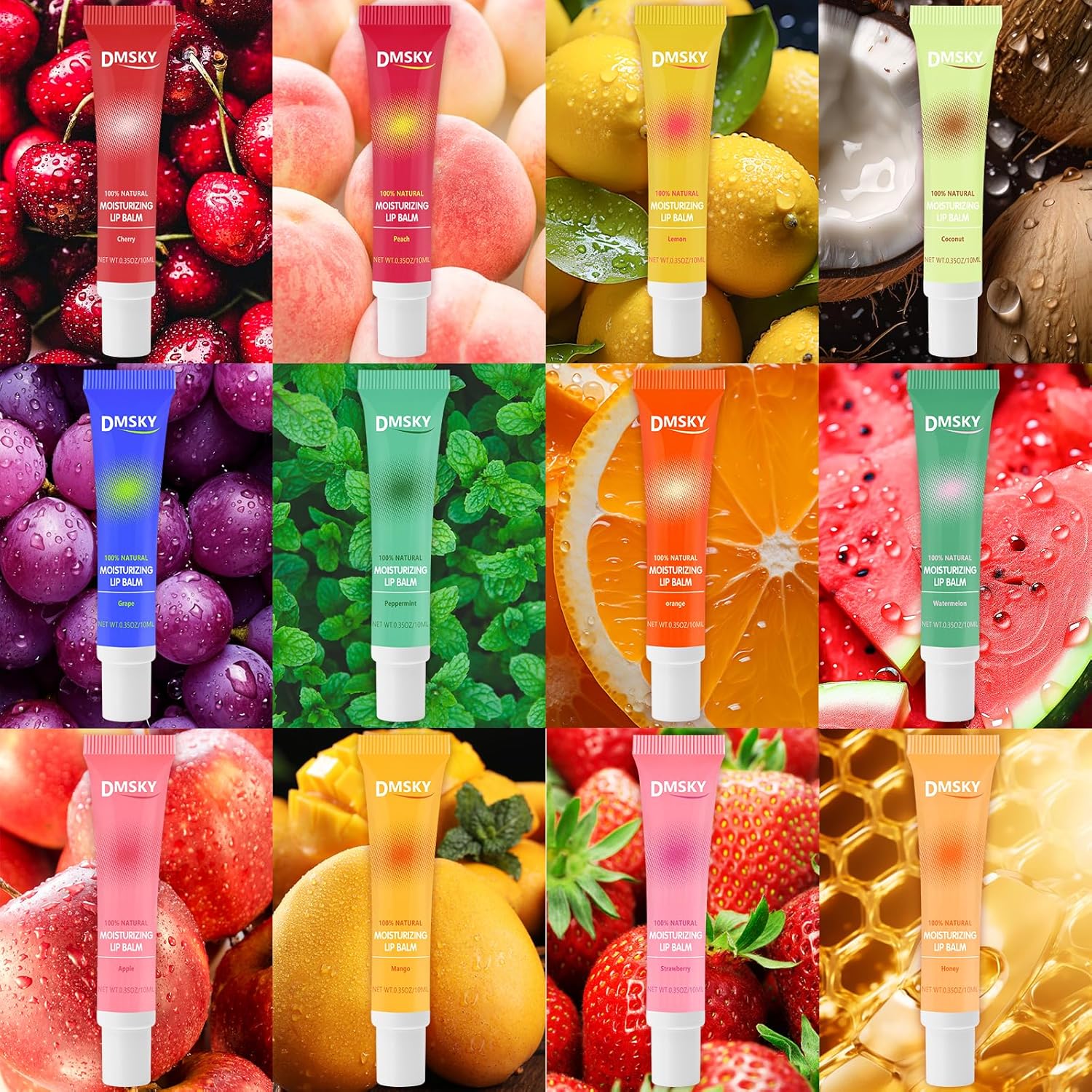 Dmsky Lip Gloss Bulk 12 Pack, Hydrating Squeeze Clear Lip Gloss Set with Shea Butter, Moisturizing High Shine Glossy Lip Oil for Dry Chapped Lips-12 Flavors - Image 2