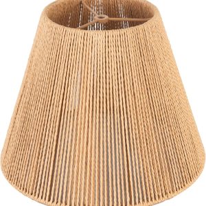 Rattan Lamp Shade 7'' Top 13'' Bottom 10'' Heigh Boho Style Bell Shape Lampshade For Table Lamps Floor Lamps Vintage Replacement Spider Fitter