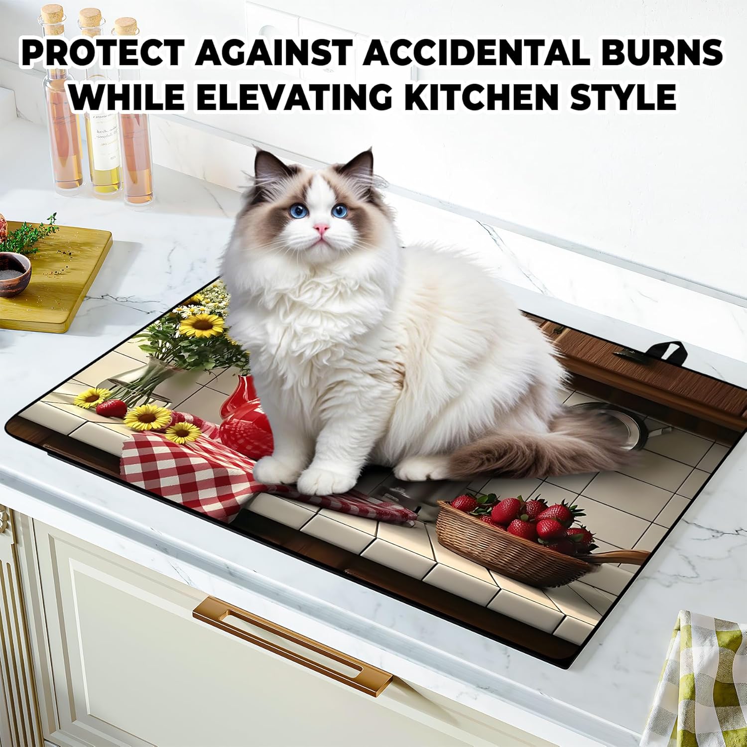 Kitchen Stove Top Cover for Home Decoration Kitchen Pad Non-Stick Washable Cooktop Covers Countertop Protector Keep Stove Clean 28"x20" - Image 7