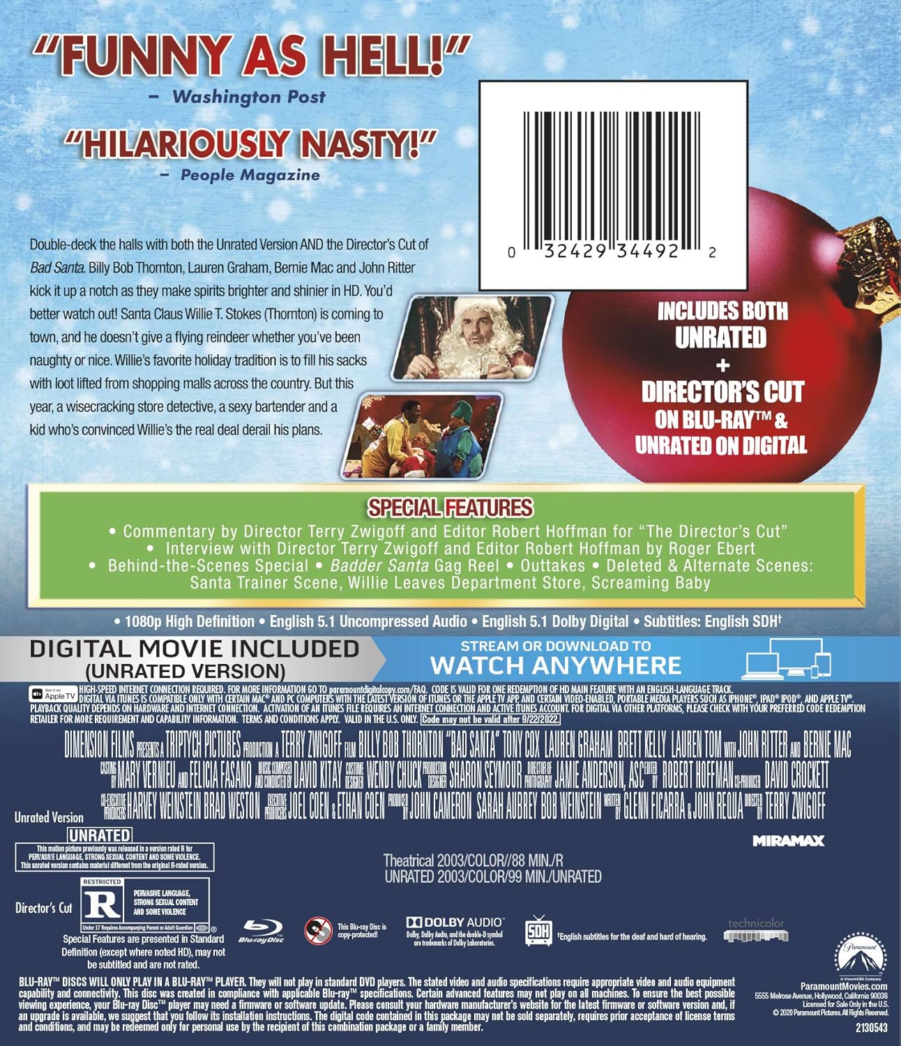Bad Santa (Blu-ray + Digital) - Image 2