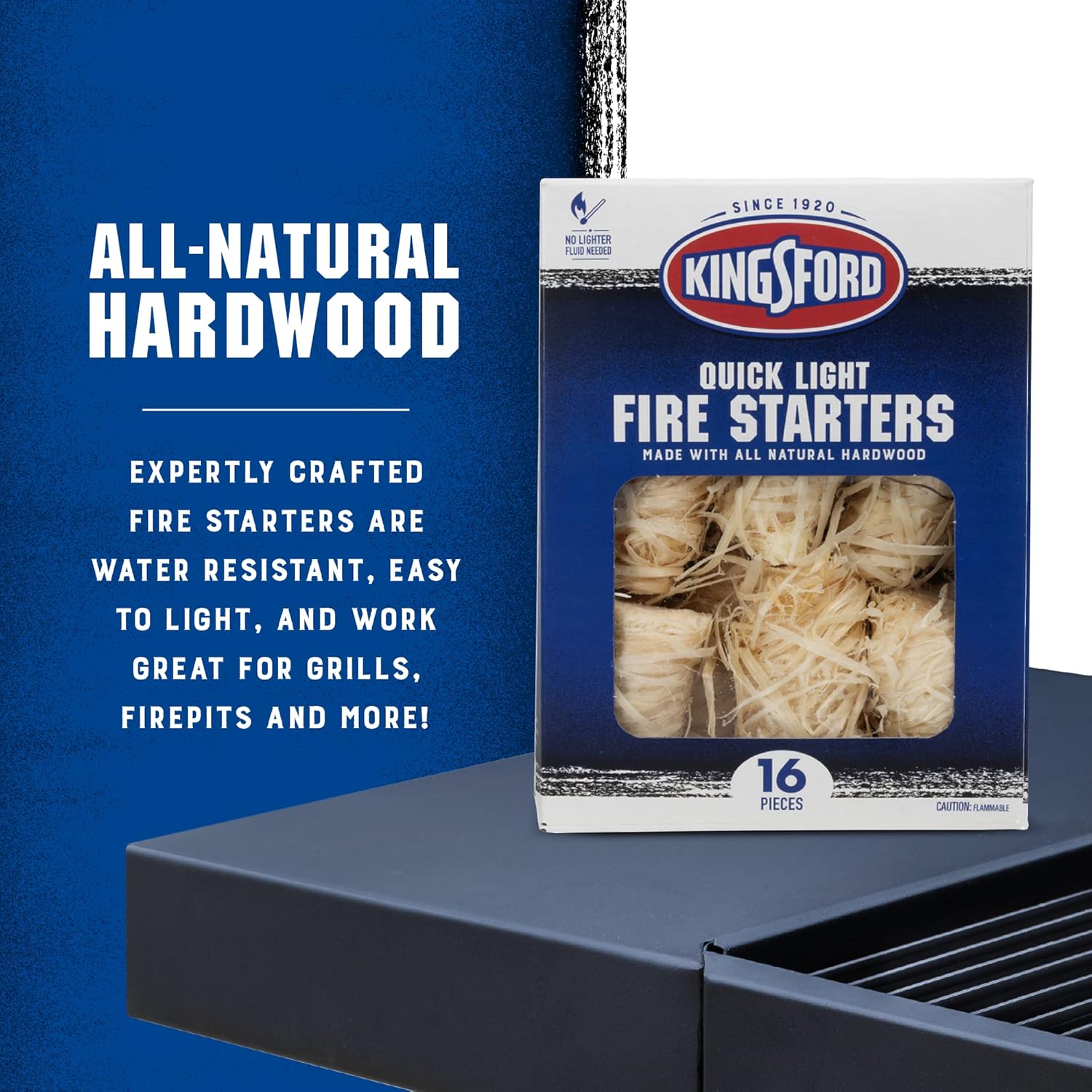 Kingsford Quick Light Fire Starters | Wooden Fire Starters Made With All Natural Hardwood for Grilling, Campfires, and Outdoor Fireplaces | 16 Count Fire Starter Rolls - Image 3
