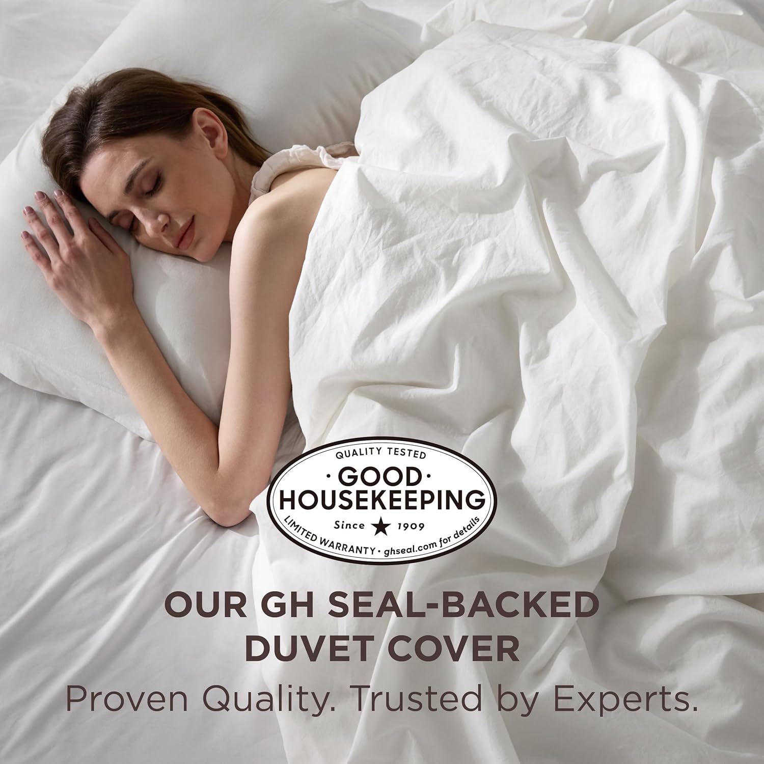 Bedsure 100% Washed Cotton Duvet Cover Queen Size - Natural White Minimalist Cotton Duvet Cover Linen Like for All Seasons - GentleSoft™ Plain Simple Bedding (Natural White, Queen, 90"x90") - Image 2