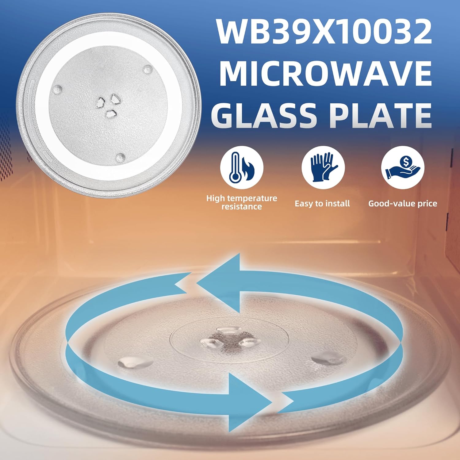 13.5" Microwave Glass Plate Replacement F06015Q00AP WB39X10032 Fit GE Panasonic Frigidaire-13 1/2" Microwave Glass Turntable Tray Replaces 5304464116 5304509621 Fit FFMV162LSA CFMV152CLBA CFMV157GBA - Image 7
