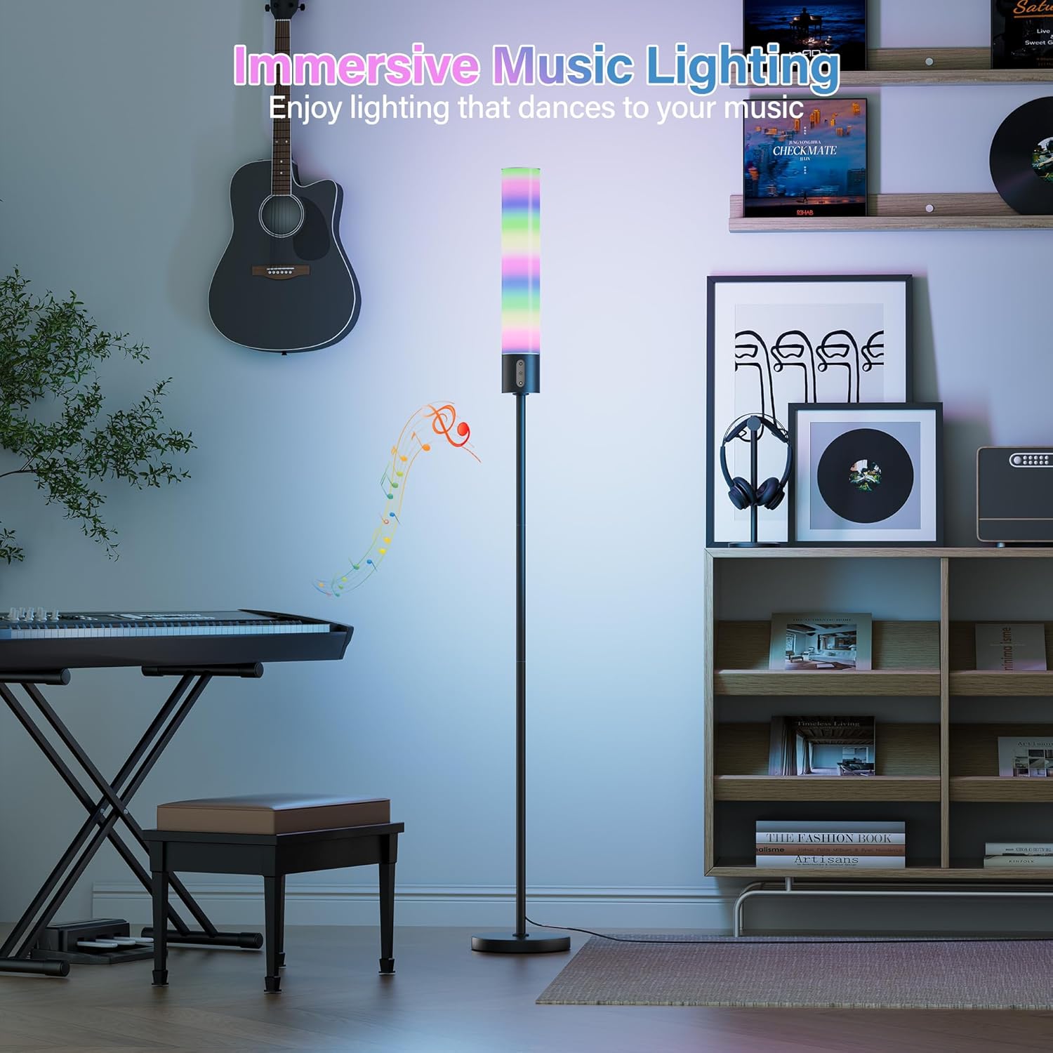 18W Dimmable Led Floor Lamp with Remote Control, 1600LM Ultra Bright Standing Tall Lamp, Modern Corner Lamps with RGB for Living Room, Bedroom, Gaming - Image 6