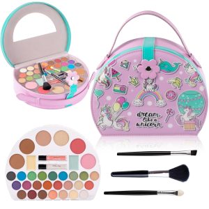 Hot Sugar Kids Makeup Kit, Girls Makeup Kit Age 4-6 7-8 10-12, Unicorn Gift for Girls Birthday Christmas (Pink)