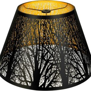Medium Lamp Shade, ALUCSET Barrel Metal Lampshade with Pattern of Trees Lampshade for Table Lamp, 7x13x7.8 inch, Metal Lampshades, Spider