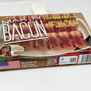 The Original Makin Bacon Microwave Bacon Dish - Makes Crispy Bacon in Minutes - Simple, Quick, and Easy to Use - Reduces Fat Content for a Healthier Meal - Molded in The USA