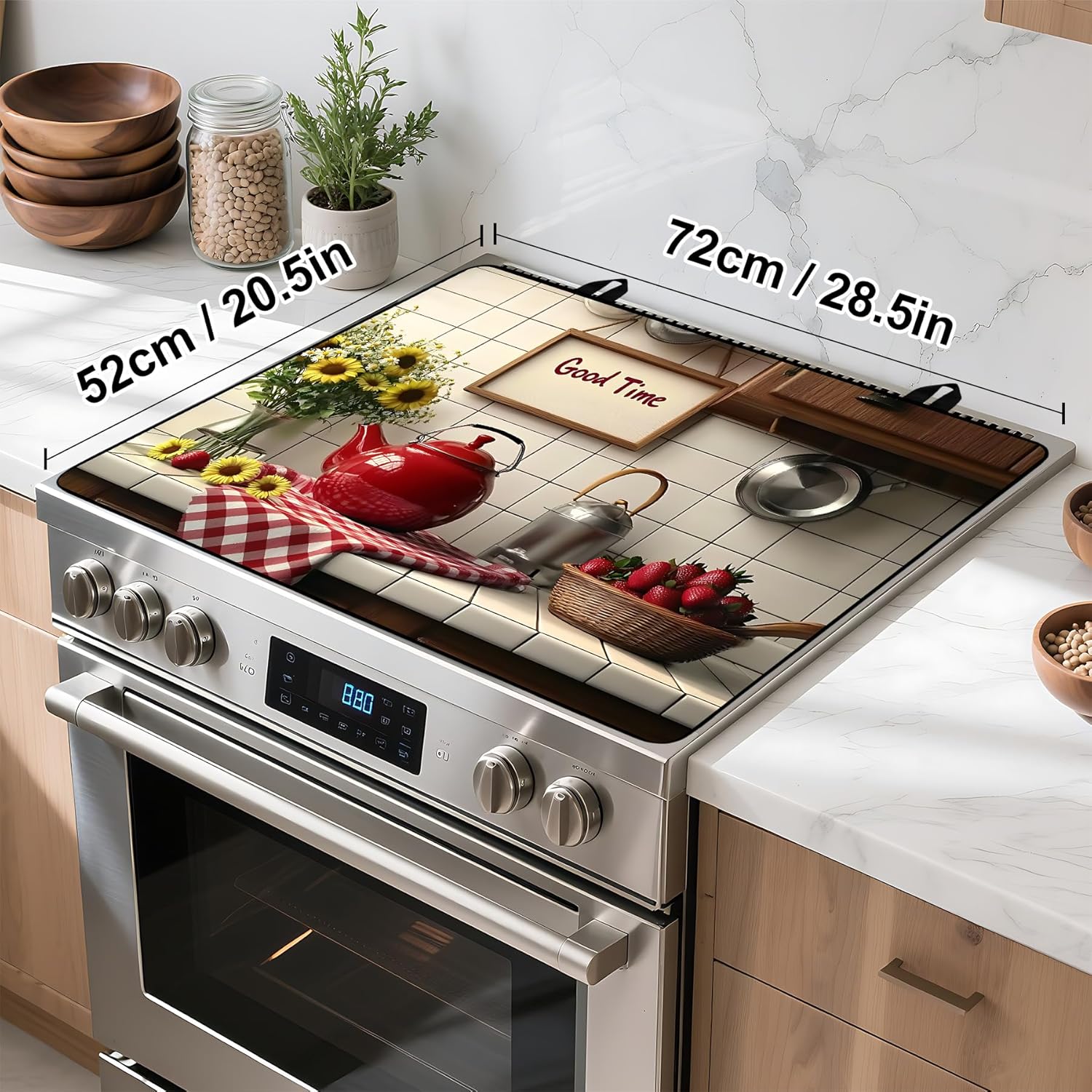 Kitchen Stove Top Cover for Home Decoration Kitchen Pad Non-Stick Washable Cooktop Covers Countertop Protector Keep Stove Clean 28"x20" - Image 4