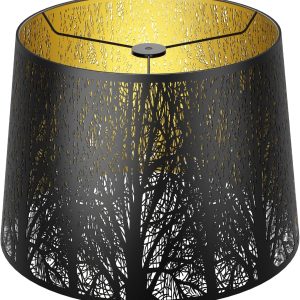 Alucset Drum Big Lampshades for Table Lamp and Floor Light, Metal Etching Process Large Lamp with Pattern of Trees,12x14x10 inch, Spider