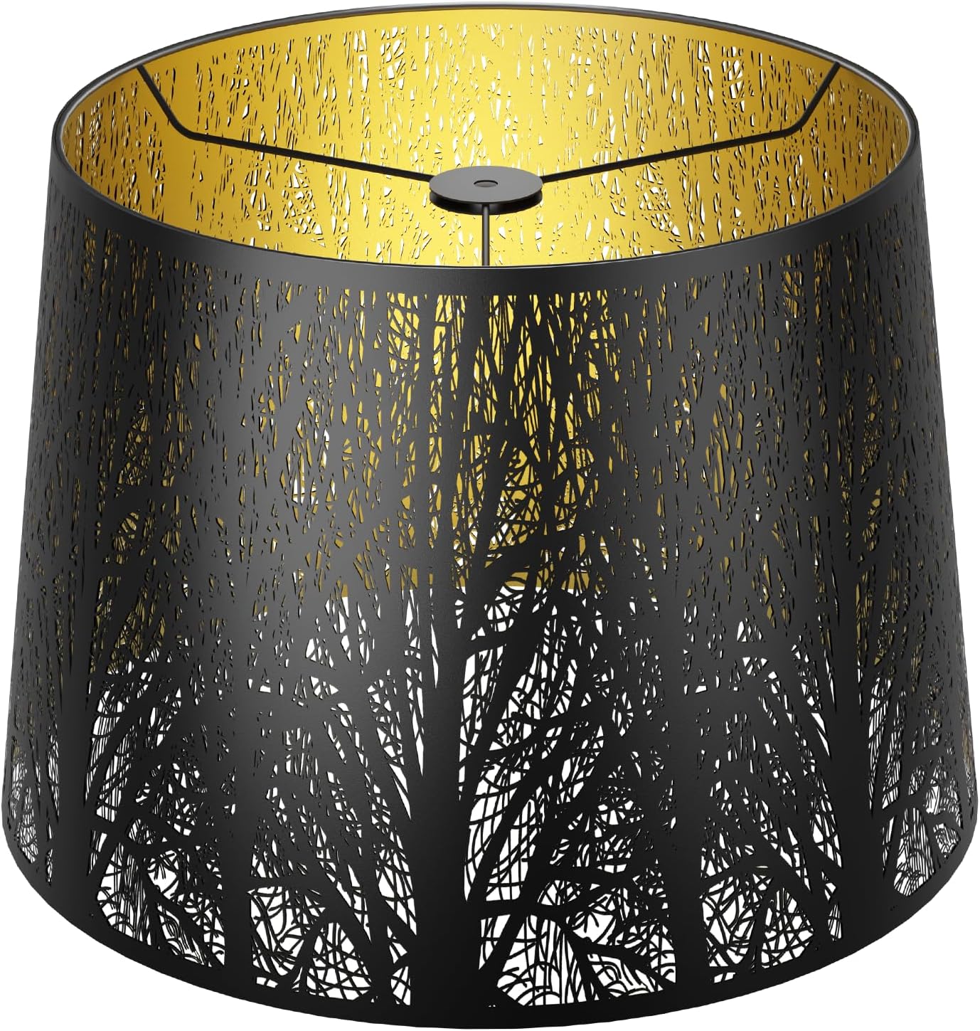 Alucset Drum Big Lampshades for Table Lamp and Floor Light, Metal Etching Process Large Lamp with Pattern of Trees,12x14x10 inch, Spider