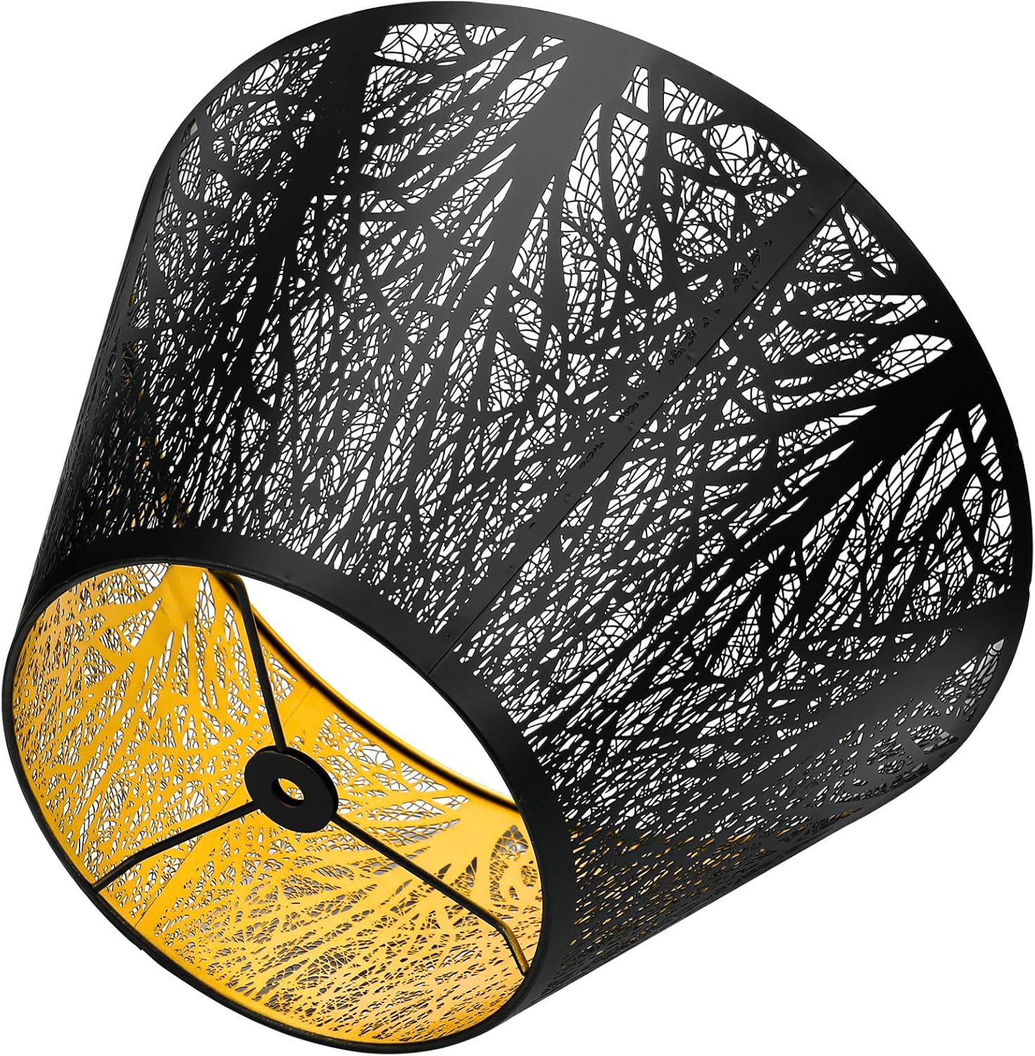 Medium Lamp Shade, ALUCSET Barrel Metal Lampshade with Pattern of Trees Lampshade for Table Lamp, 7x13x7.8 inch, Metal Lampshades, Spider - Image 6