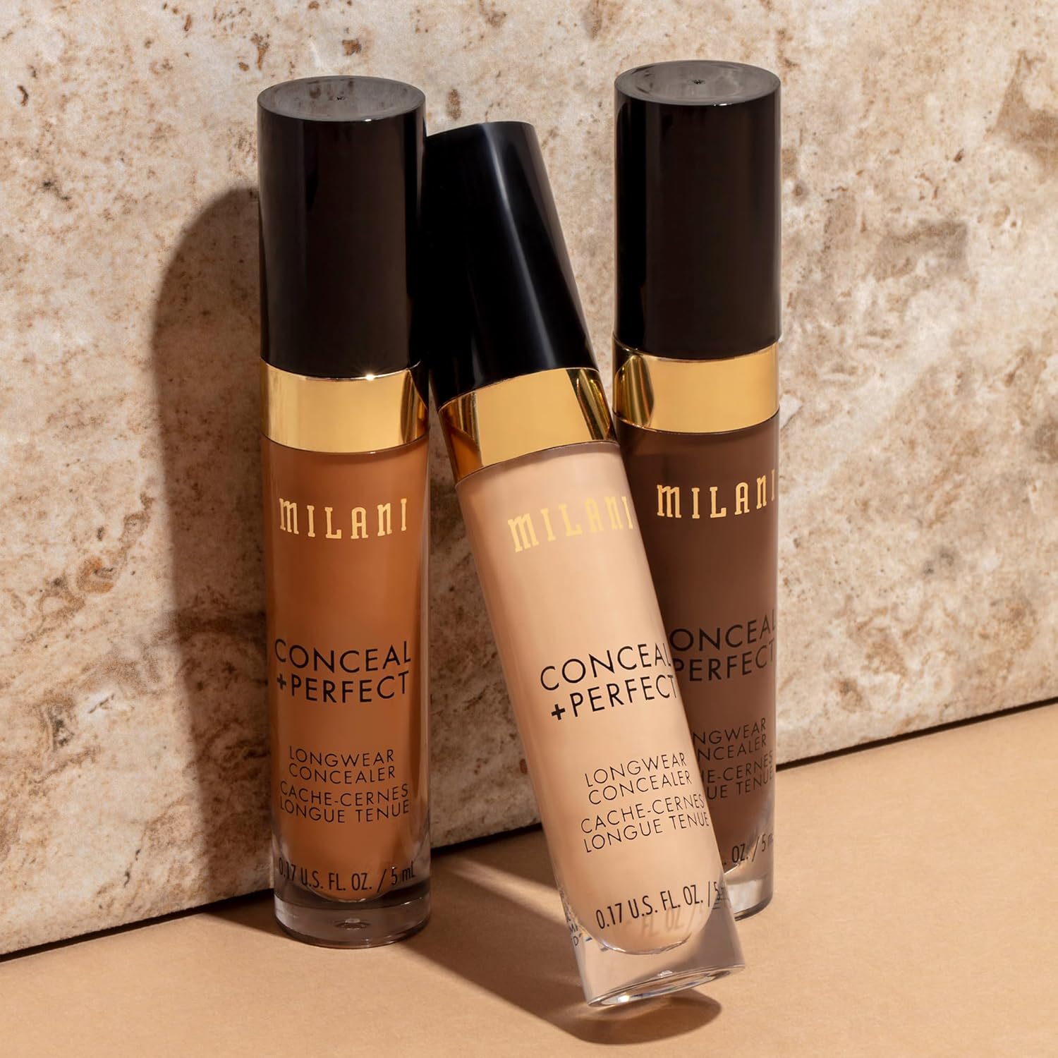 Milani Conceal + Perfect Longwear Concealer Full Coverage Infused with Hyaluronic Acid & Vitamin E, Cover Dark Circles, Blemishes & Skin Imperfections for Long-Lasting Wear - Medium Beige - Image 6