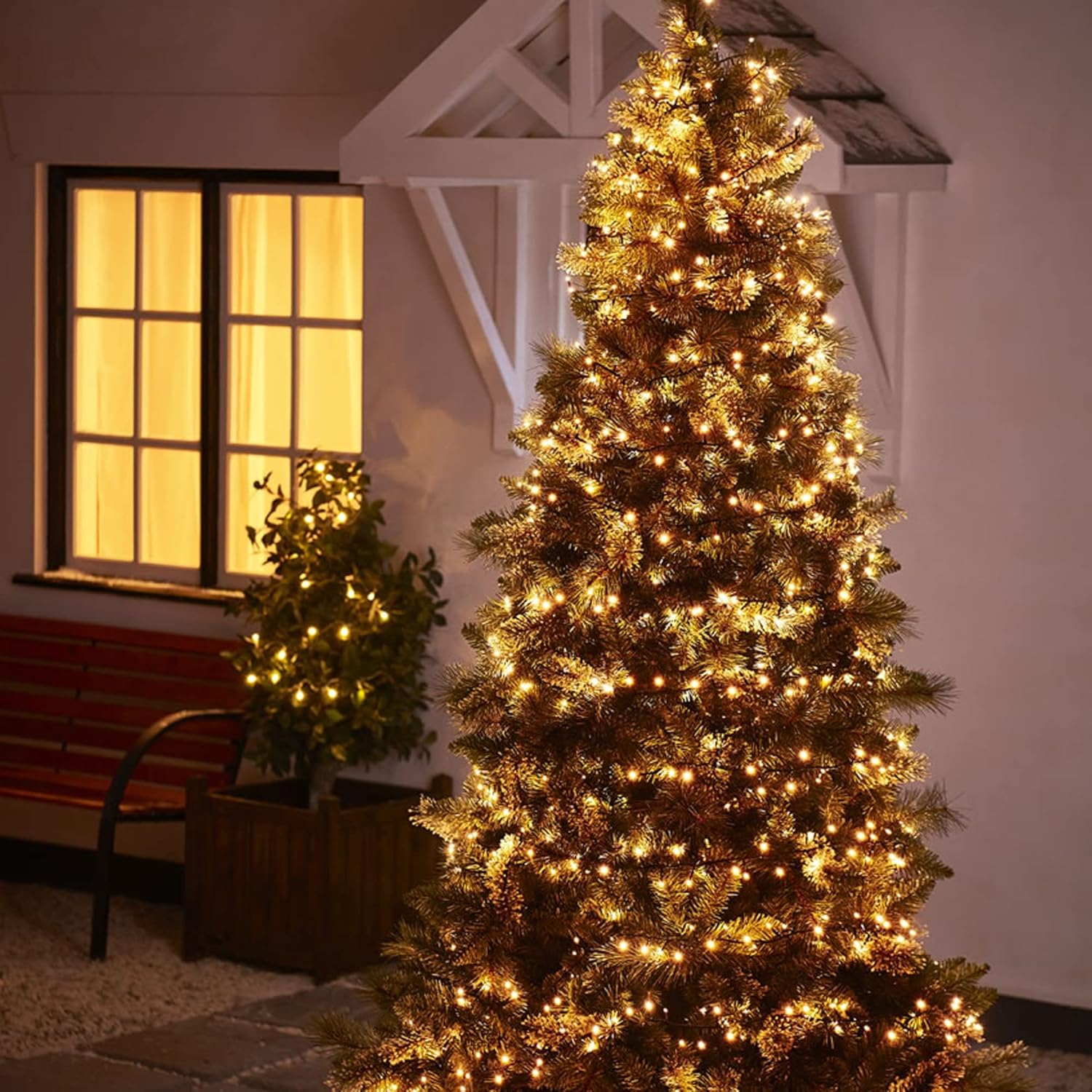 Dazzle Bright 300 LED Christmas String Lights, 100 FT Connectable Waterproof String Lights Green Wire with 8 Modes, Christmas Decorations for Indoor Outdoor Xmas Party Yard Garden (Warm White) - Image 5