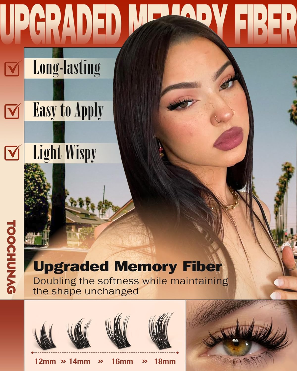 Manga Lash Clusters Anime Eyelash Clusters Volume Cluster Eyelash Extensions 12-18mm Thick Spiky Lashes Clusters 144pcs Cluster Lashes Individual DIY Lash Extension by TOOCHUNAG - Image 3