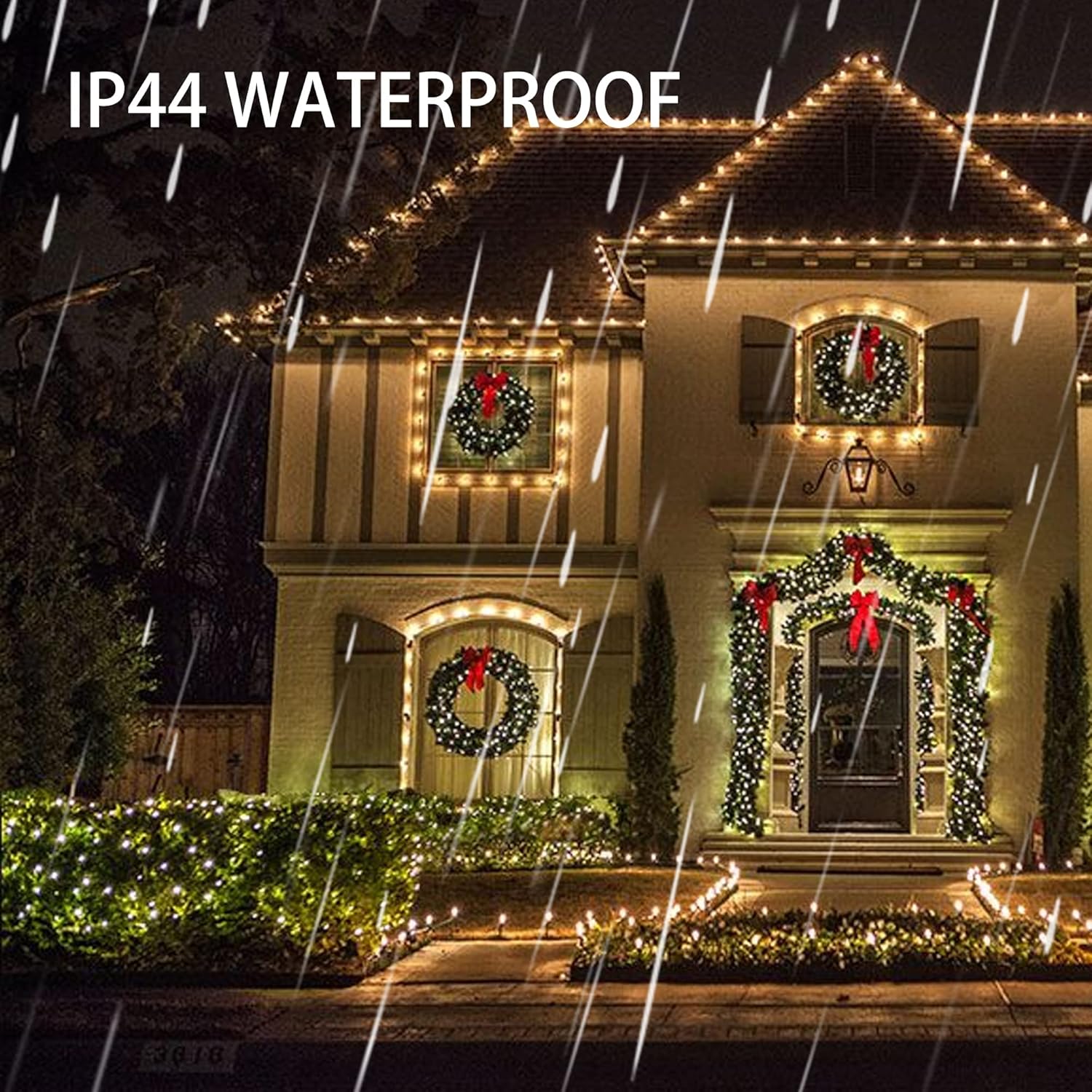 Dazzle Bright 300 LED Christmas String Lights, 100 FT Connectable Waterproof String Lights Green Wire with 8 Modes, Christmas Decorations for Indoor Outdoor Xmas Party Yard Garden (Warm White) - Image 6