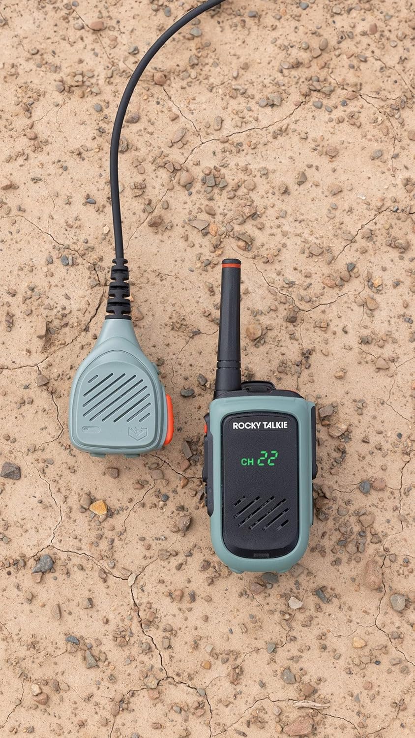 Rocky Talkie Expedition 5 Watt Radio with Waterproof Hand Mic - GMRS Radio with IP67 Waterproofing, Long Range Walkie Talkie, NOAA Weather Alerts, 5 Day Battery Life, 1 Pack - Image 3