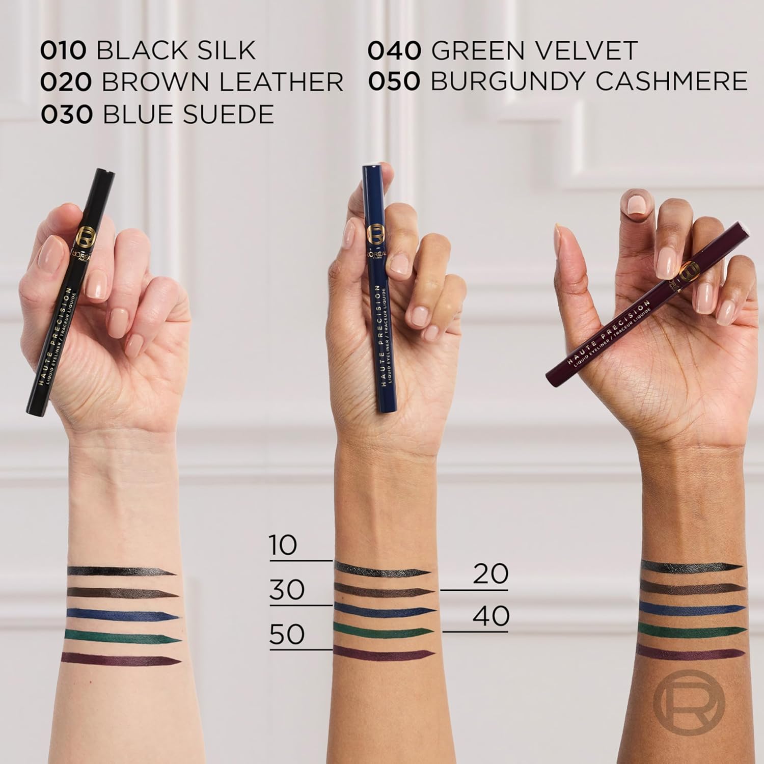 L'Oreal Paris Haute Precision Waterproof Liquid Eyeliner, Smudge-Proof Eye Liner with Micro-Tip, for up to 28HR Eye Makeup Wear, 050 Burgundy Cashmere - Image 7