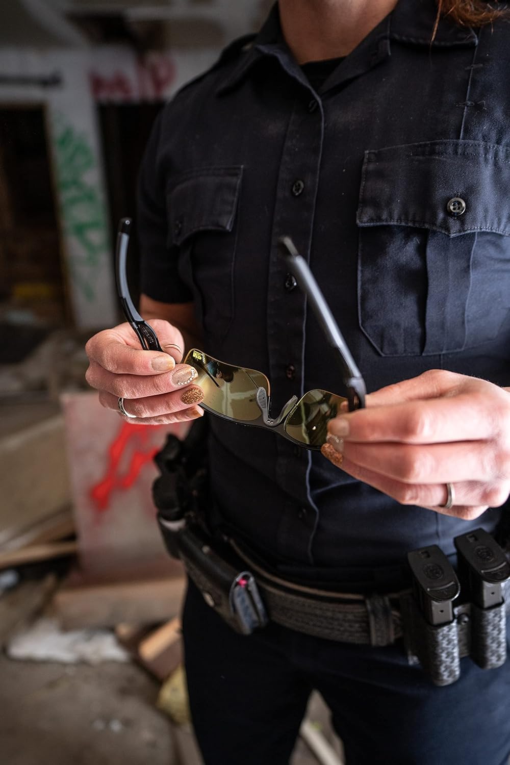 Smith & Wesson M&P Harrier Half Frame Interchangeable Shooting Glasses with Impact Resistance & Anti-Fog Lenses, Black, 1Size - Image 5