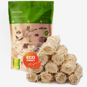 Inflame Fire Starters for Campfires, Grill, BBQ, Fireplace, Woodstove - Charcoal Starter - Waterproof, Weather-Resistant - Natural Wood Fireplace Starters - 24 pcs