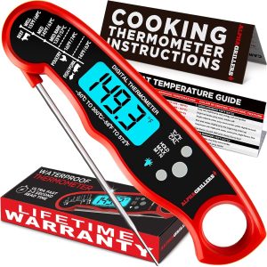 Alpha Grillers Meat Thermometer Digital - Instant Read Food Thermometer for Cooking and Grilling Stocking Stuffers for Men Gifts for Men